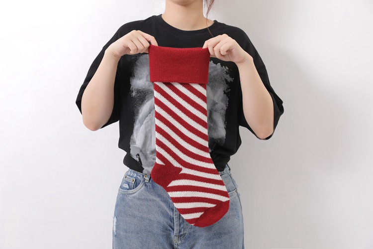 Striped Christmas Stockings Holiday Decorative Hanging Diagonal Stockings